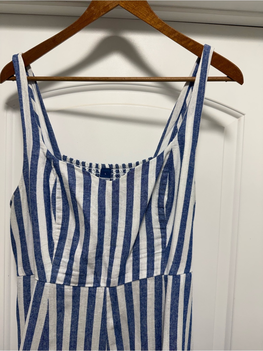 Old Navy Blue and White Striped Midi Dress - Picture 5 of 11